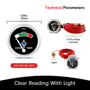 Wenle wtm110n4.5r giá tốt nhất 1w0697 52mm 12V 24V màu đỏ 4.5M bình thường nhiệt độ nước đo cho Sâu Bướm - Product Image 3