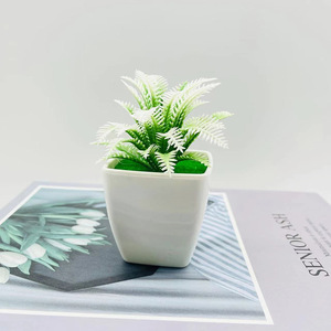 6 stuks groene bonsai kunstplanten kleine potplanten bloemen mini planten met <span class=keywords><strong>pot</strong></span> voor huis kantoor tafeldecoratie - Product Image 2