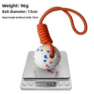 Mainan melatih anjing peliharaan plastik ramah lingkungan interaktif simpul tali ditarik tangan bola mengambang tahan gigitan bola ayunan anak-anak - Product Image 3