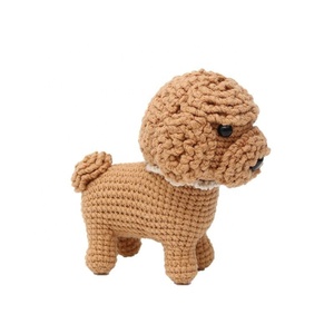 100% fatto a mano all'uncinetto cane giocattolo adorabile orsacdie animato cucciolo portachiavi per bambini su misura a maglia con riempimento in cotone PP - Product Image 5