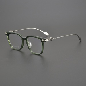 Ch8257 dài khoảng cách đen Leopard in bạc xanh Acetate Titan mắt kính khung quang học Fancy Kính mắt khung - Product Image 4