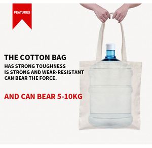Sac fourre-tout en toile de coton biologique imprimé sur mesure avec poignée, sac fourre-tout vierge pour sublimation avec logo personnalisé - Product Image 2