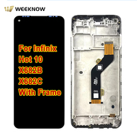 Prix de gros usine Nouvel écran LCD OEM pour Infinix Hot 10 X682B X682C, numériseur complet avec cadre, remplacement d'écran