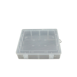 Rectangular Transparent Plastic Storage <b>Box</b> 22.8x20x5.3cm Covered Office Organizer For Masks Stationery Tools Components - Product Image 5