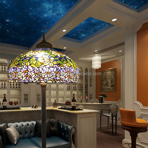 24" High Quality European Tiffany Floor <b>Lamp</b> China Factory Stained Glass Brass Base Tin Solder Craft Home Living Room Bedroom - Product Image 2