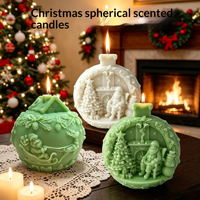 Bougie en cire de soja de style nordique faite à la main, 9 cm, design tridimensionnel, pour cadeau de Noël, décoration de la maison
