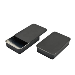 Oem Slide Top 4packs Roll Packaging Small Rectangle Child Resistant Containers Pill Candy Gummy Sliding Tinplate Tin Can