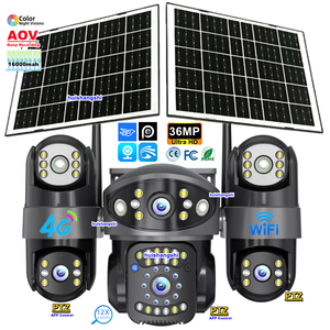 كاميرا مراقبة أمنية لاسلكية خارجية ماكس ألترا إتش دي 18 كيه بدقة 36 ميجابكسل مع 3 عدسات متحركة وبطاقة سيم 4G وواي فاي وبطارية 16000 مللي أمبير تعمل بالطاقة الشمسية - Product Image 1