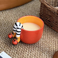 Mug à café en céramique tendance sous glaçure créative avec motif de clown de dessin animé pour cadeau d'anniversaire pour filles, origine Chine