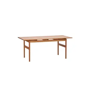 静かで創造的なダイニングテーブル、長いテーブル、チェリーウッドのワークベンチを備えた北欧のミニマリスト無垢材の会議テーブル
