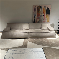 Canapé Chesterfield à accoudoirs bas en cuir véritable, design italien, pour appartement, salon, hôtel, villa, gris kaki