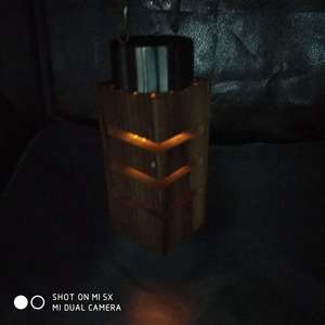 Solar Wooden Garden <b>Light</b> Wall Mount <b>Led</b> <b>Light</b> Sensor Hanging Outdoor Lighting - Product Image 4