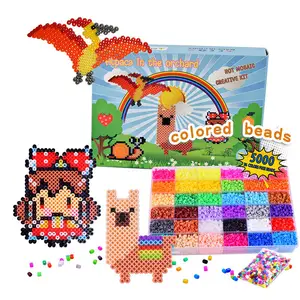 Manufacture Customized 5000 Pieces Colorful Hama Beads DIY Keychain Kid's Fuse Puzzle Toys Ironing Cartoon Pegboard Beads