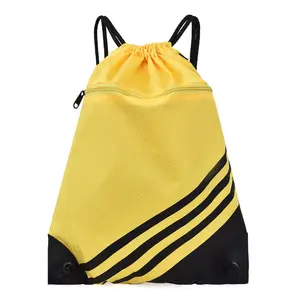 Cheap Sportpacks Wholesale Promotion Colorful Custom Design Casual Drawstring Bag Polyester String Bag Unisex Geometric Lansheng