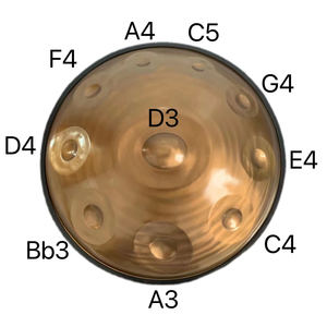 Tambor de mano hecho a mano dorado en D menor 10 notas Tambor de mano de acero de <span class=keywords><strong>brasa</strong></span> de 22 pulgadas con una bolsa de mano - Product Image 5