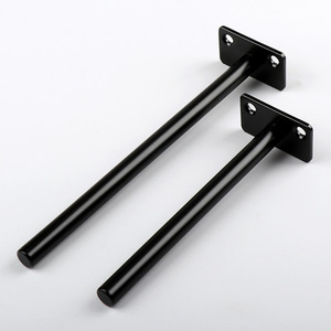 Concealed Partition <b>Bracket</b> T-Shaped <b>Black</b> Iron Shelf Support 3 4 5 Inch Wall Mount Hardware For Partition - Product Image 2