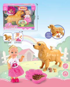 En Stock, mini juego de <span class=keywords><strong>muñecas</strong></span> de 4,5 pulgadas, Noria, barco pirata, casa de mascotas, cachorro embarazada, muñeca de moda DIY para niña - Product Image 4