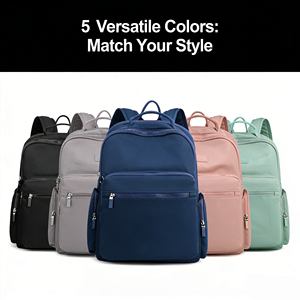 Sac à dos léger et décontracté pour femmes, logo personnalisé, nylon imperméable, sac à dos scolaire, sac à dos de voyage pour ordinateur portable, pour adolescentes - Product Image 2