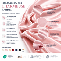 Tissu en Soie Crêpe Satin 100% Soie de Mûrier 30 Momme en Gros, Tissu en Soie Charmeuse Doux et Luxueux pour Vêtements de Mode