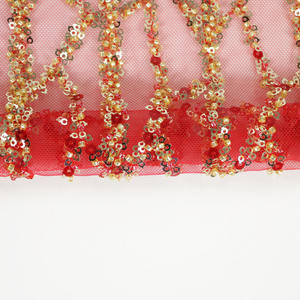 <span class=keywords><strong>Marimekko</strong></span> ผ้าตาข่ายคลุมหน้าปักเลื่อม,ผ้าตาข่ายถักด้วยมุกสำหรับชุดราตรีงานแต่งงาน - Product Image 6