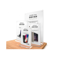 Support de signalisation double face en acrylique transparent pour la restauration