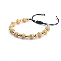 Bracelet personnalisé en or 18k, bijou pour hommes et femmes, en corde tressée et réglable, avec barre plaquée or, 30mm
