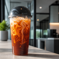 Gobelets en plastique jetables avec couvercles, vente en gros, logo personnalisé pour boissons froides