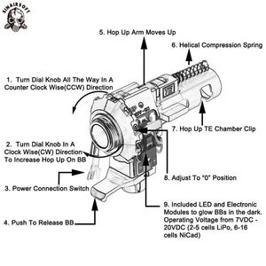Cámara de Salto (Hop-Up) Táctica PRO CNC de Aluminio Rojo de Alta Precisión AEG con LED para Accesorios de Caza Serie AEG - Product Image 6