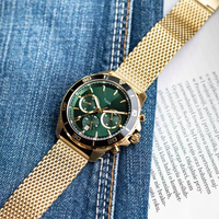 Montre à quartz multifonctionnelle Turck pour homme, 43 mm, chronographe, résistante à l'eau jusqu'à 50 m, design simple, aiguilles classiques, acier inoxydable