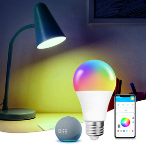 Thông minh A19 LED bóng đèn không dây <span class=keywords><strong>RGB</strong></span> nhiều màu thay đổi độ sáng tương thích Alexa Google nhà AC cung cấp điện E26 ứng dụng điều khiển thông qua <span class=keywords><strong>wifi</strong></span> - Product Image 4