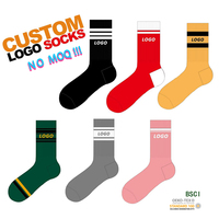 Logo personnalisé, pas de commande minimum, conception de broderie jacquard, chaussettes de sport en coton pour hommes