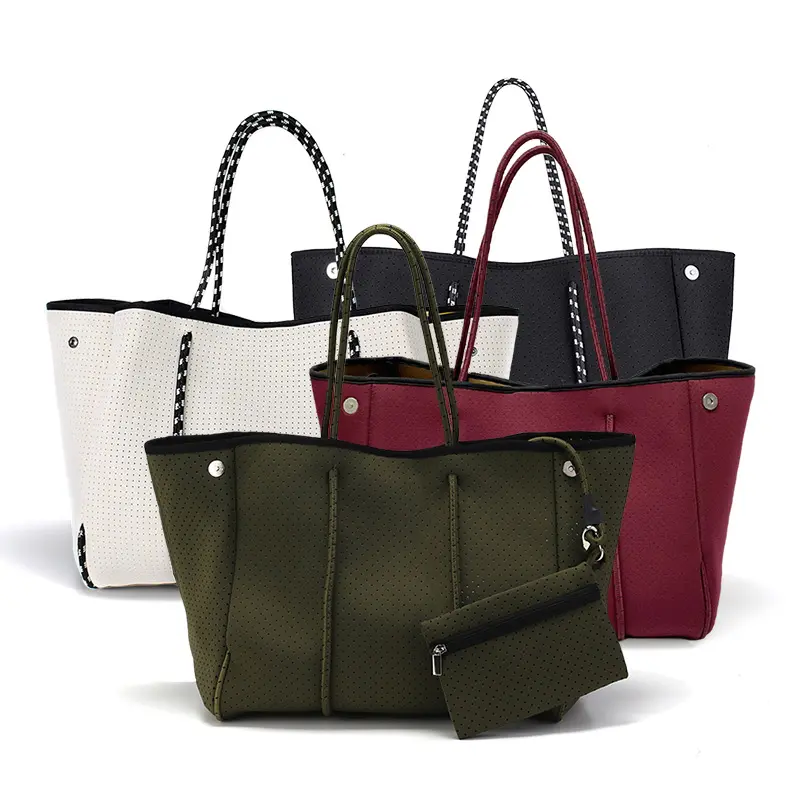 New Fashion High quality Ladies handbags Perforated neoprene beach bag Custom Women's tote bags