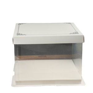 Korean Baking Packaging 4/6/8 inch white open window portable cheesecake box pastry box
