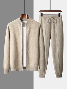Nouvelle Collection Printemps-Automne : Cardigan en Laine pour Homme <span class=keywords><strong>à</strong></span> Col Montant, Motif 3D, Manches Classiques, Veste Zippée, Pantalon Ample - Product Image 6