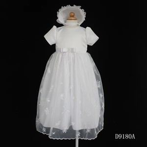 Vestido de <span class=keywords><strong>Bautizo</strong></span> <span class=keywords><strong>para</strong></span> Bebé D9180A con Falda de Gasa Bordada y Decorada con Cuentas Cosidas en la Cintura <span class=keywords><strong>para</strong></span> la Ceremonia de Bautismo - Product Image 3