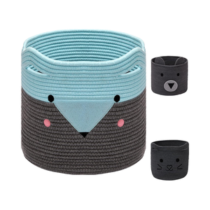 Panier en corde de grande taille à succès avec poignées, bac de rangement tissé pour jouets et articles divers, en tissu, motif renard - Product Image 4