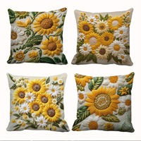 Housse de coussin décorative moderne Sunflower Square pour hôtel et maison, idéale pour le printemps et l'été, pour canapé de salon et tête de lit