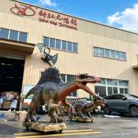 Modèle de dinosaure animatronique réaliste, équipement de parc d'attractions extérieur, interaction Dino World Dragon