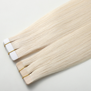 Estensioni di Capelli Umani Veri Bianchi con Nastro Adesivo, 100% Vergini, Lisci, a Doppio Spessore, Remy, Cinesi, Vendita all'Ingrosso - Product Image 2
