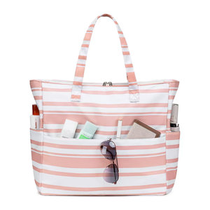 Bolso de Mano Grande de Algodón para Mujer, Bolsa de Lona de Doble Capa, 4 Bolsillos, Almacenamiento, Hombro, Playa, Viaje, Compras, Uso EN LA Playa - Product Image 4