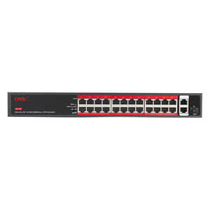 Commutateurs réseau 24 ports RJ45 10/100M + 2 ports Uplink 10/100/1000M + 1 port SFP 1000M, commutateur PoE 24V non standard - Product Image 1