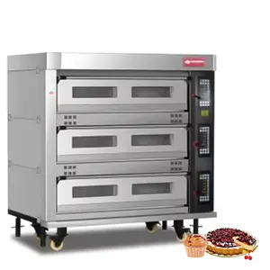 Commercial 3-layer electric toaster with large capacity steam for baking pizza cakes, suitable for hotel canteens and bakeries