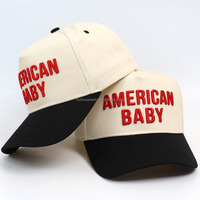 Elegante sombrero personalizado de color azul marino fabricante chino bajo MOQ personalizado 3D Puff bordado gorra de béisbol de dos tonos para hombres
