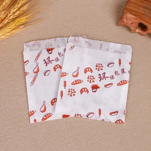 Benutzer definierte Glass ine Waxed Paper Bags Einweg Pommes Frites Fried Chicken Cookie Popcorn Verpackungs beutel