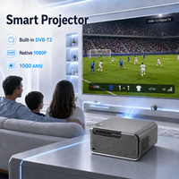 Vidéoprojecteur 4K avec décodage natif 1080P Full HD, prise en charge 8K, Android 11, processeur H716, 1000 ANSI, WiFi, TV numérique DVB-T2