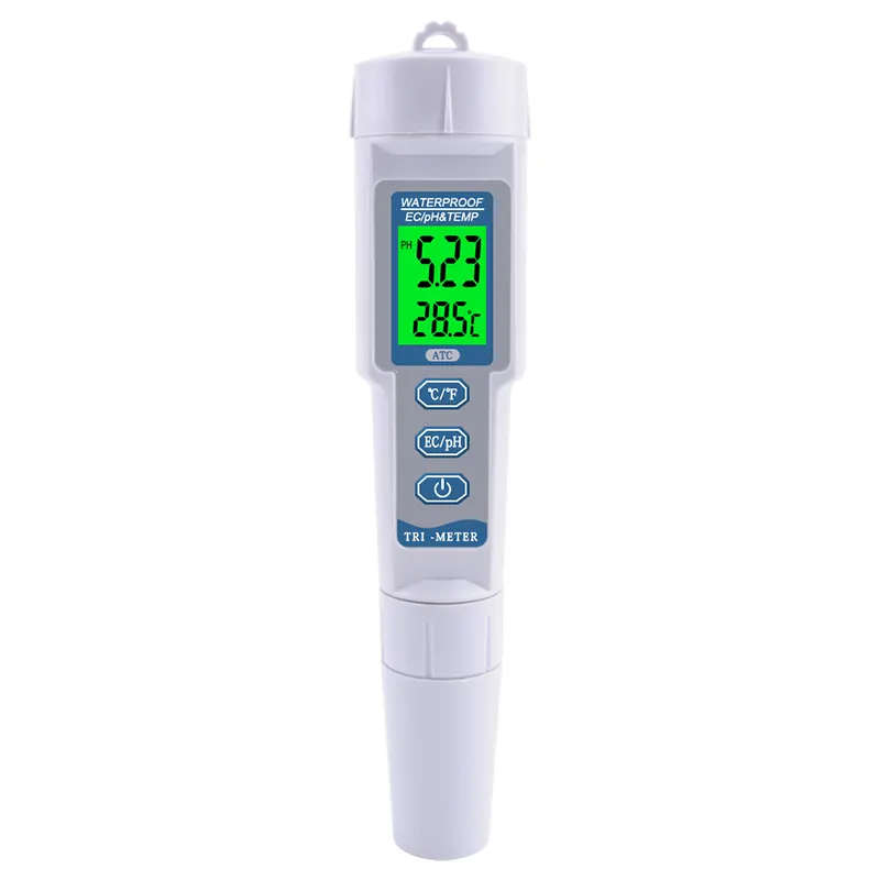 เครื่องทดสอบคุณภาพน้ำ3 In 1แบบมืออาชีพ,เครื่องวัด PH EC TEMP Acidometer เครื่องวิเคราะห์คุณภาพน้ำสำหรับเครื่องดื่ม