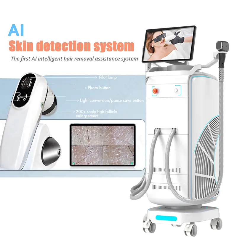 2024 The latest artificial intelligence Professional electrolysis diodo 3/4 waves diode hair removal machine laser diodes