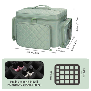 Organisateur de rangement pour vernis à ongles Relavel peut contenir plus de 42 bouteilles de lampe à ongles Portable Travel Nail <span class=keywords><strong>Kit</strong></span> Case Fits Supplies Gift Manicurist - Product Image 2