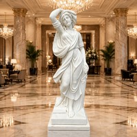 Statue de Jeune Fille Classique en Marbre Blanc Sculptée à la Main - Sculpture sur Mesure Élégante pour Intérieurs de Luxe et Jardins Extérieurs