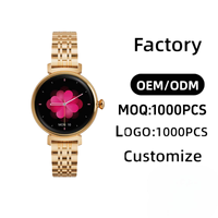 Jam Tangan Pintar Wanita Android AMOLED Layar 1.04" Tahan Air IP67 Panggilan BT Pelacak Kesehatan Aplikasi Fitcloud Pro Jam Tangan Pintar Kustom Langsung